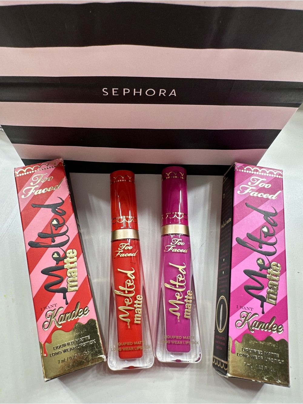 Too Faced Melted Matte Liquid Lipsticks — Tropical Punch & Sweet n Sour
